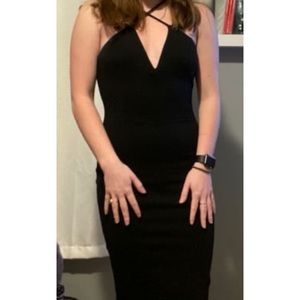Black Strappy Midi Dress